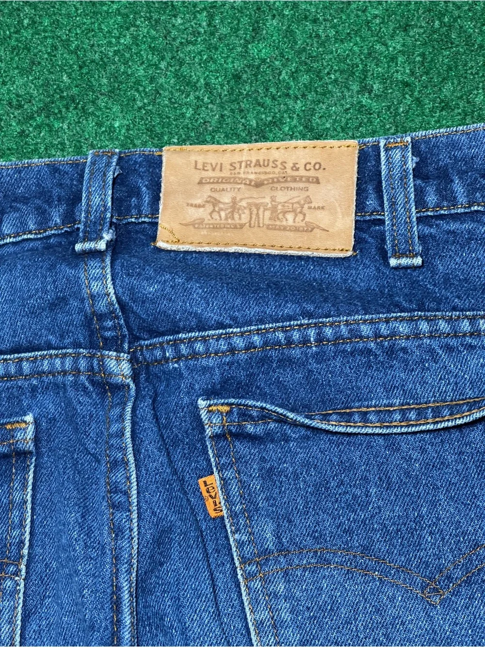 Vintage 70s Levi’s Jeans, Denim Pants Made in USA Orange Tab SF207 (34x30)